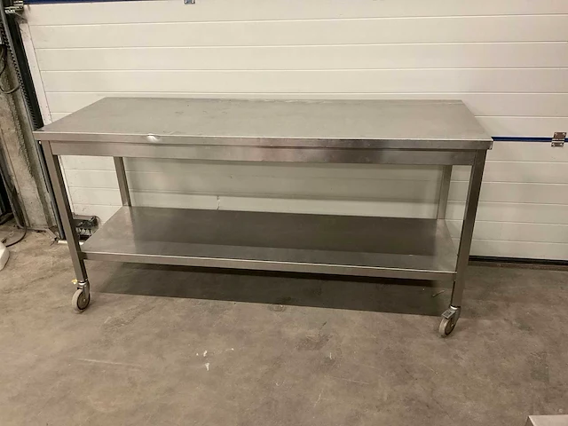 Rvs werktafel verrijdbaar - afbeelding 1 van  1