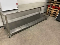Rvs werktafel verrijdbaar