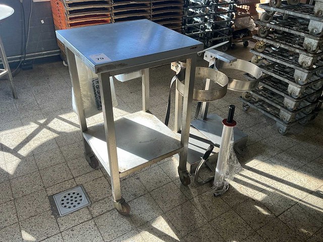 Rvs werktafel + vuilniszakhouder - afbeelding 2 van  5