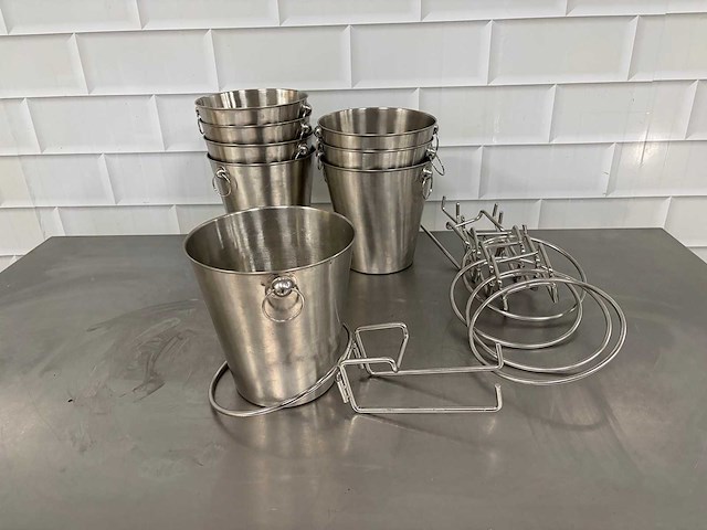 Rvs wijnkoeler met tafelklemmen (8x) - afbeelding 2 van  4