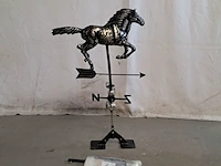Rvs windwijzer tuinbeeld, paard
