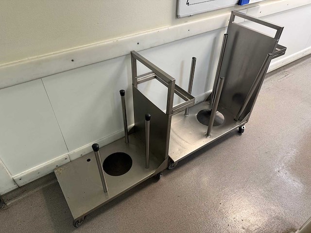 Rvs wokpan transportkar (2x) - afbeelding 1 van  3