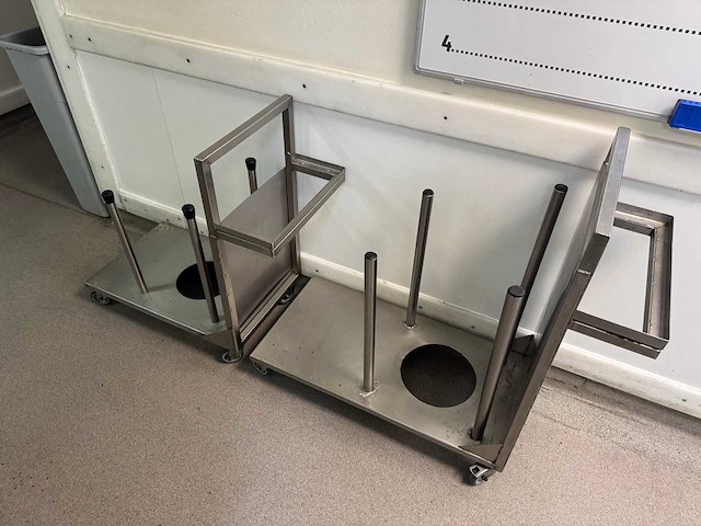 Rvs wokpan transportkar (2x) - afbeelding 2 van  3