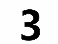 Rvs zwart huisnummer 3