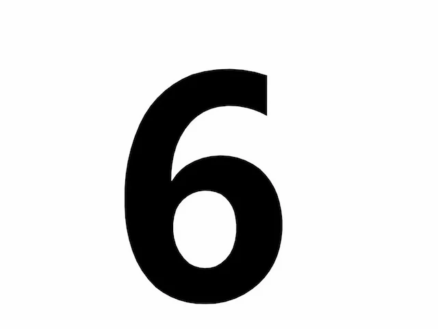 Rvs zwart huisnummer 6 - afbeelding 1 van  3