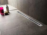 Rvs/zwart flat douchegoot 80 cm - afbeelding 1 van  1