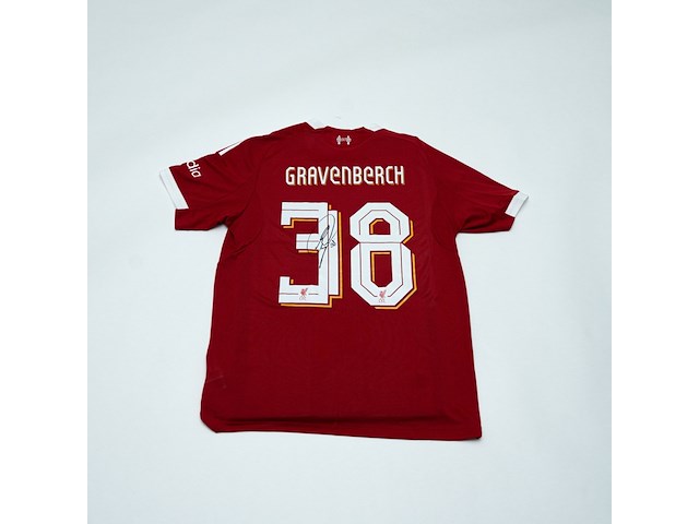Ryan gravenberch shirt, adidas, rood, gesigneerd, l - afbeelding 1 van  2