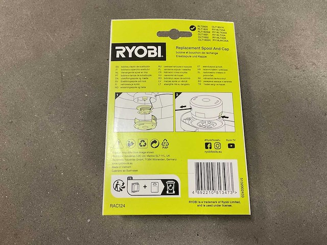 Ryobi rac124 vervangende spoel en dop (5x) - afbeelding 3 van  3