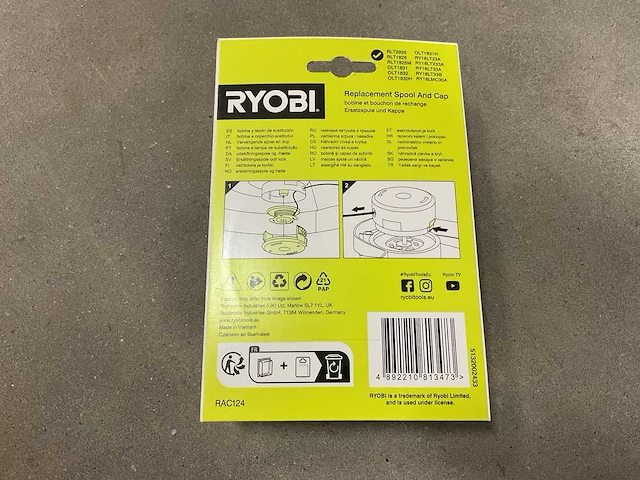 Ryobi rac124 vervangende spoel en dop (5x) - afbeelding 3 van  3
