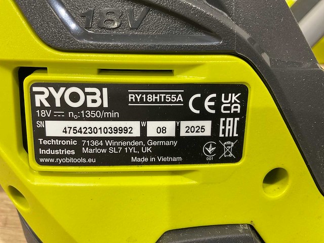 Ryobi ry18ht55a-0 heggenschaar - afbeelding 6 van  7