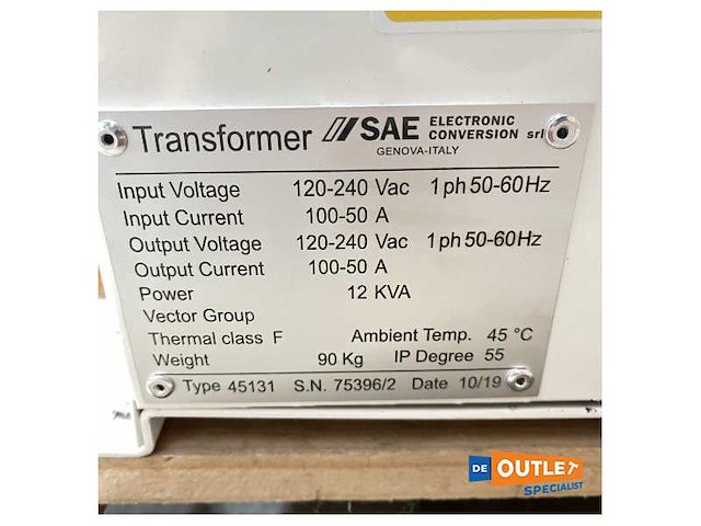 Sae electronic insulation | separation transformer 12 kva | 50-100a | 230v | 115v - afbeelding 4 van  4