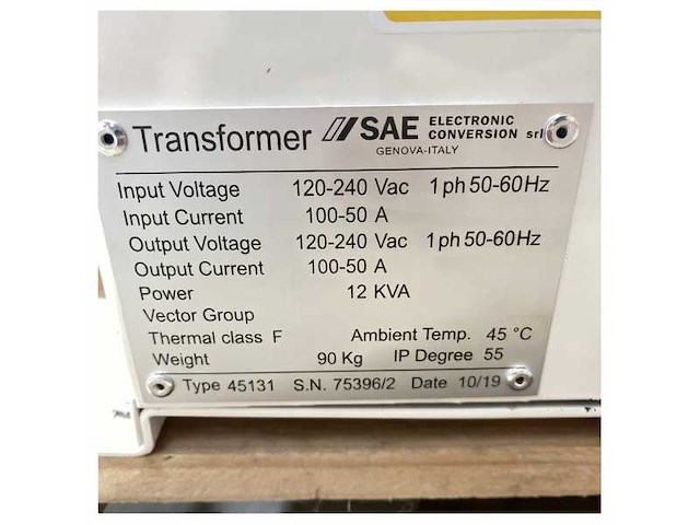 Sae electronic isolatie | scheidingstransformator 12 kva | 50-100a | 230v | 115v - afbeelding 3 van  3