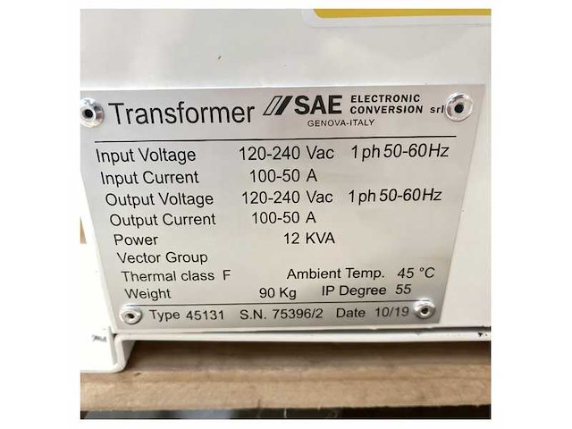 Sae electronic isolatie | scheidingstransformator 12 kva | 50-100a | 230v | 115v - afbeelding 4 van  4