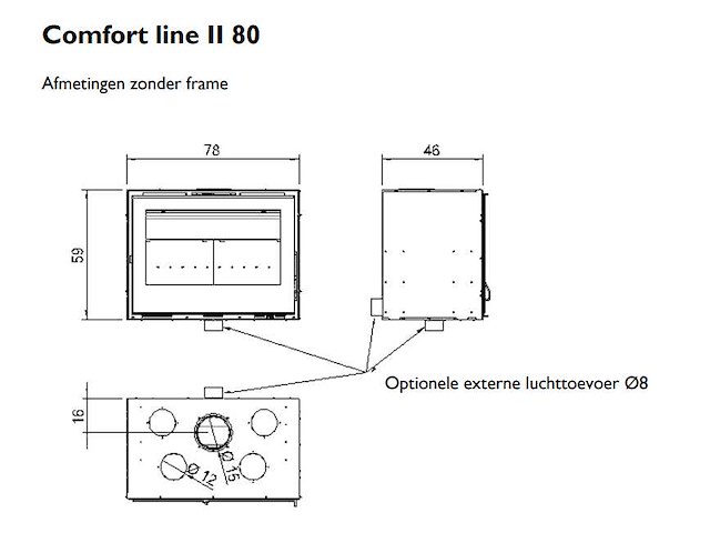 Saey - comfort line ii 80 - houtkachel - inzethaard - afbeelding 2 van  3