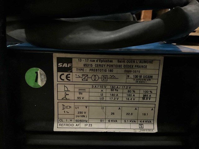 Saf prestotig 180 tig lasmachine - afbeelding 6 van  6