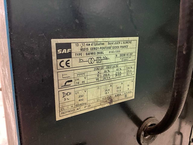 Saf safmig 280bl mig lasmachine - afbeelding 6 van  6