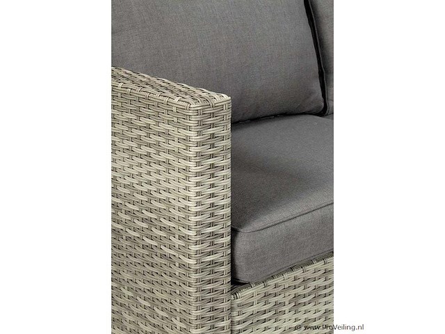 Safari loungebankset met salontafel – compleet met zit- en rugkussens - afbeelding 3 van  3