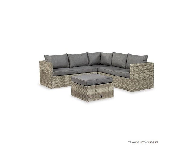 Safari loungebankset met salontafel – compleet met zit- en rugkussens - afbeelding 1 van  3