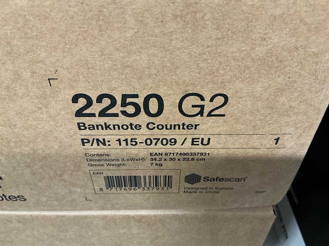 Safescan 2250 g2 banknote counter - afbeelding 3 van  3