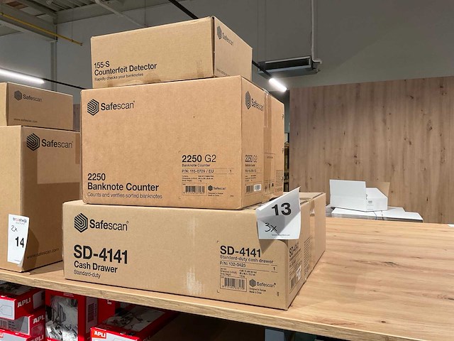 Safescan telmachine, kassalade en detector (3x) - afbeelding 1 van  4
