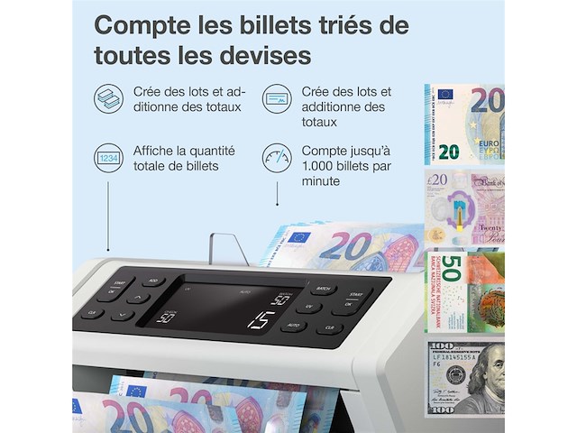 Safescan2210 geldtelmachine telt gesorteerde bankbiljetten bankbiljettenteller - afbeelding 2 van  5