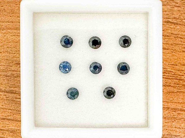 Saffier - 1.94 carat aan natuurlijke ronde saffieren - afbeelding 1 van  4