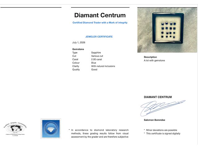 Saffier - 2.00 carat natuurlijke saffier - afbeelding 1 van  1