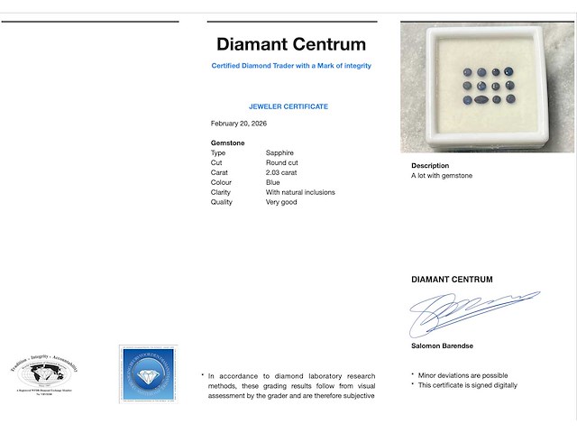 Saffier - 2.03 carat natuurlijke saffier - afbeelding 2 van  2
