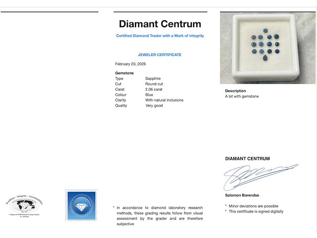 Saffier - 2.06 carat natuurlijke saffier - afbeelding 3 van  3