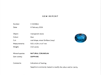 Saffier - 2.42 carat natuurlijke saffier met nel certificaat - afbeelding 4 van  5