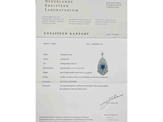 Saffier - 8.86 carat natuurlijke saffier (gecertificeerd) - afbeelding 3 van  6