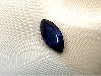 Saffier natuurlijke marquise geslepen saffier hoge kwaliteit nel certificaat 3.38 carat - afbeelding 2 van  5