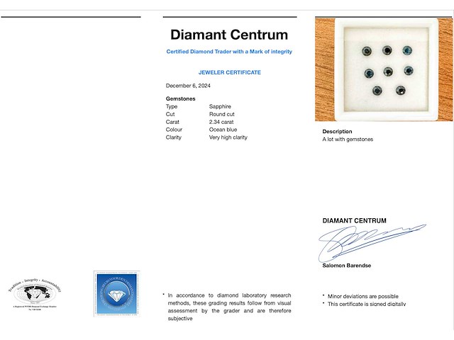 Saffieren 2.34 carat natuurlijke ronde saffieren - afbeelding 3 van  3