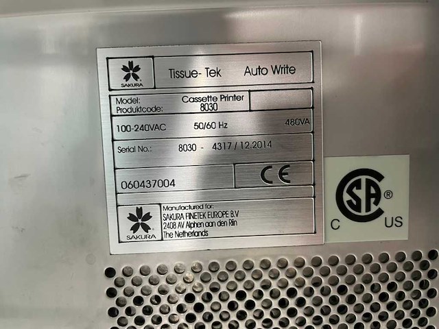 Sakura - tissue-tek auto write - labelcassetteprinter (3x) - afbeelding 8 van  9