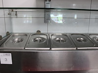 Saladiere op rvs onderstel, afm. 180 x 34 x 79 cm. incl. negen gastronorm bakken met deksel. - afbeelding 3 van  4