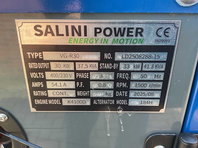 Salini vg-r30 37,5 kva stroomgenerator - afbeelding 3 van  6