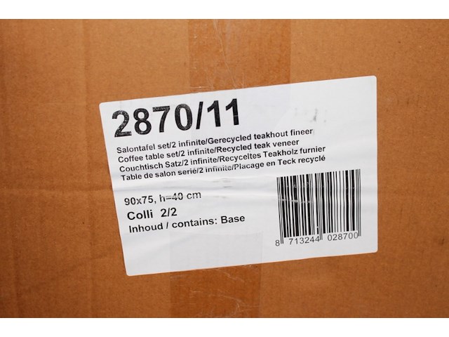 Salon tafel set van 2 zonder blad - afbeelding 3 van  5