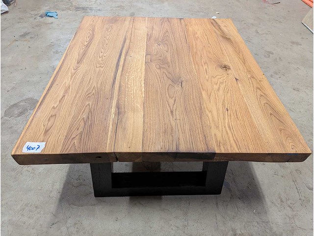 Salonatafel oud eiken 100x90cm - afbeelding 2 van  2