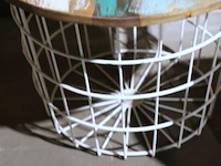 Salontafel - 60x60x44cm & poef - ø 39cm x 40cm (h) - afbeelding 3 van  4