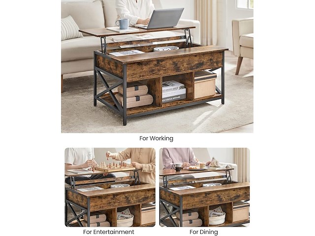Salontafel 100x60 cm, vasagle - afbeelding 1 van  2
