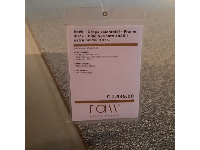 Salontafel beek, drops, goud - afbeelding 2 van  7