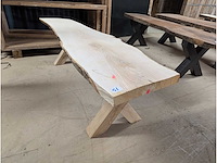 Salontafel boomstam model eiken 165x50cm - afbeelding 1 van  2