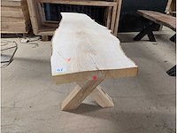 Salontafel boomstam model eiken 165x50cm - afbeelding 2 van  2