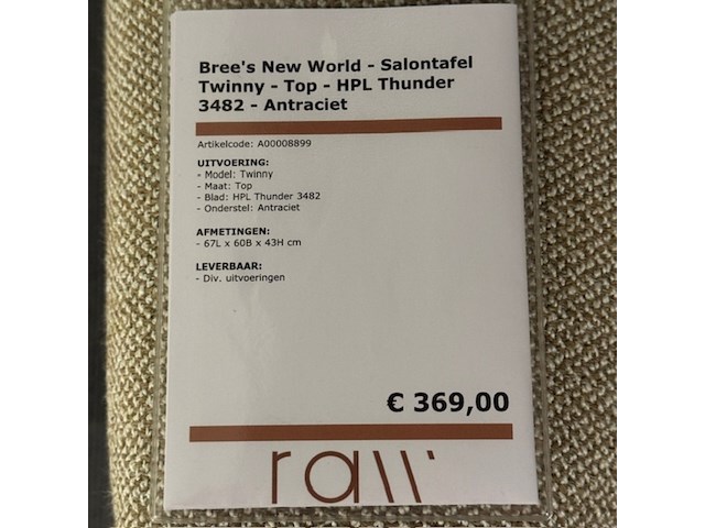 Salontafel bree's new world, twinny, thunder - afbeelding 2 van  5