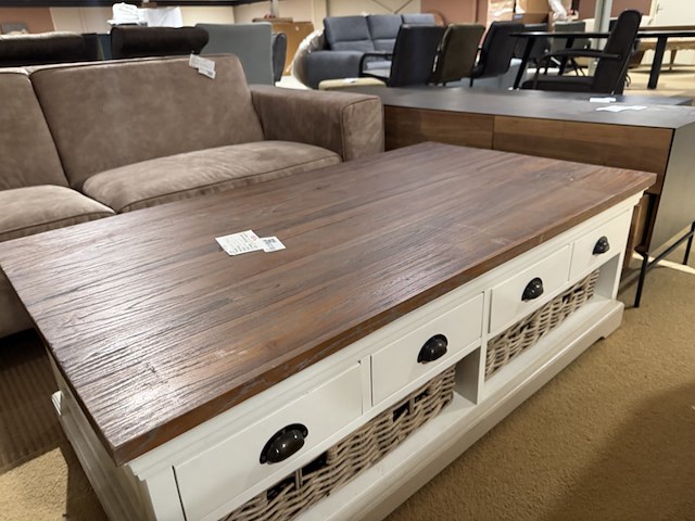 Salontafel, bruin + wit - afbeelding 4 van  5