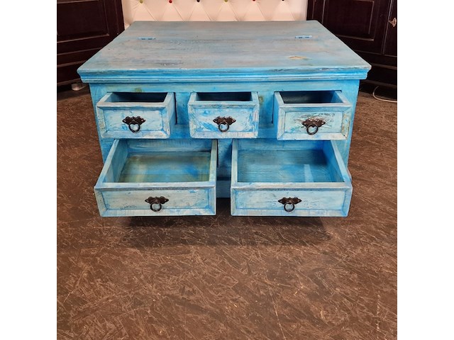 Salontafel chesterfield, chesterfield, blauw - afbeelding 3 van  9