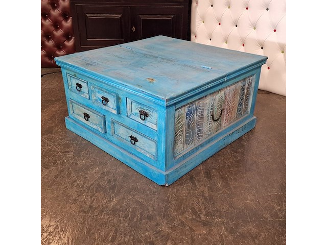Salontafel chesterfield, chesterfield, blauw - afbeelding 7 van  9