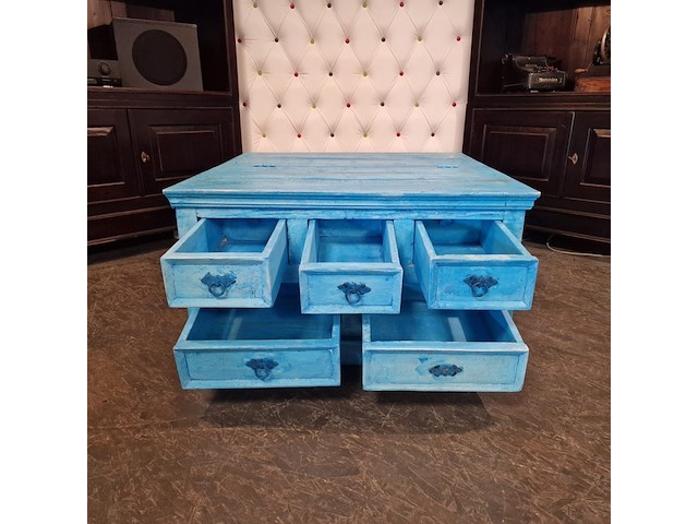 Salontafel chesterfield, chesterfield, blauw - afbeelding 9 van  9
