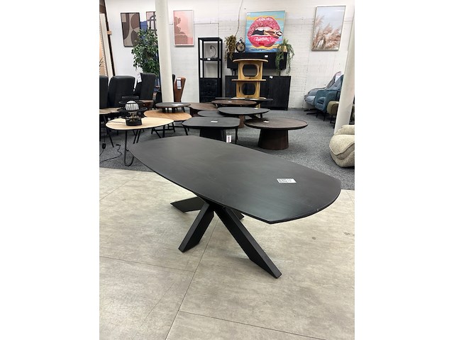 Salontafel deensovaal, mango, zwart - afbeelding 1 van  2