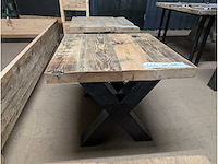 Salontafel eiken 60 x 60 x 45cm. x onderstel - afbeelding 2 van  3
